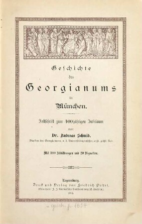 Geschichte des Georgianums in München : Festschrift zum 400jährigen Jubiläum