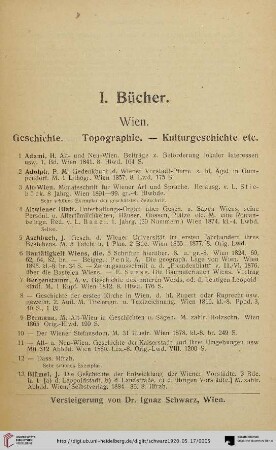 Geschichte. - Topographie. - Kulturgeschichte etc. (Nr. 1-266)