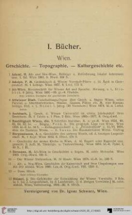 Geschichte. - Topographie. - Kulturgeschichte etc. (Nr. 1-266)