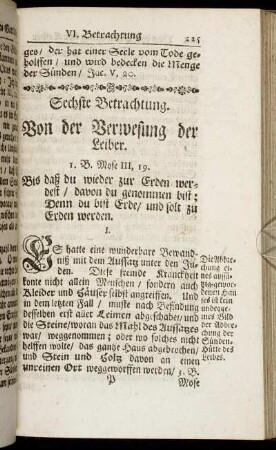 Sechste Betrachtung. Von der Verwesung der Leiber