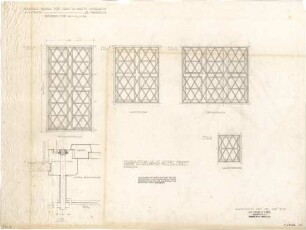 Fick, Roderich; Lautrach bei Memmingen; Wohnhaus Frau Dr. Martin - Oppenheim - Fenstergitter (Ansichten; Detail)