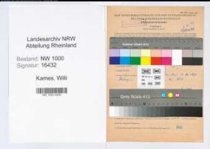 Entnazifizierung Willi Kames, geb. 15.10.1907 (Gastwirt)