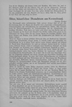 Altes, bäuerliches Brauchtum am Kerwestrauß.