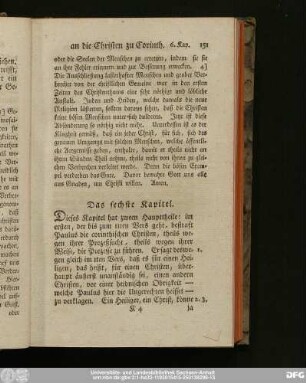 Das sechste Kapitel.