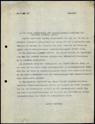 G. Karo an G. Rodenwaldt