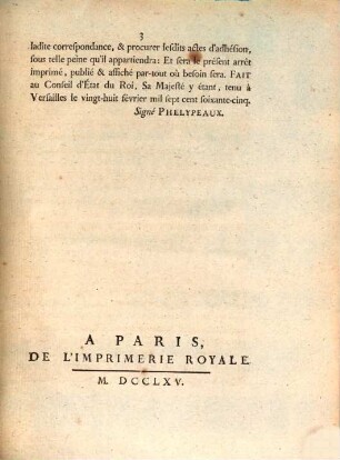 Arrest du Conseil d'État du Roi, Du 28 Février 1765 : Extrait des registres du Conseil d'Etat