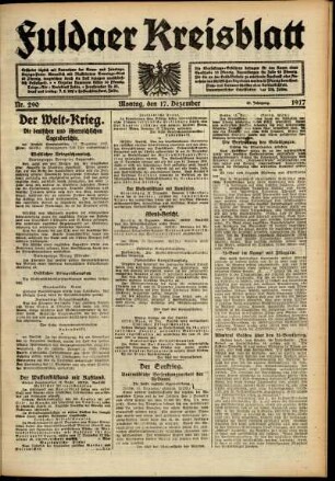 Ausgabe vom Montag, den 17. Dezember 1917.