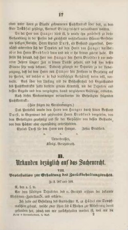 B. Urkunden bezüglich auf das Sachenrecht.