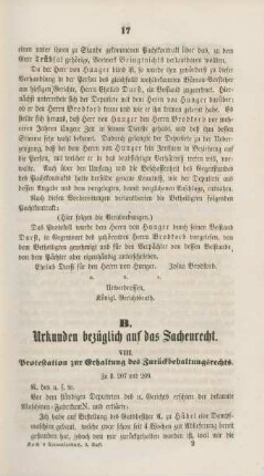 B. Urkunden bezüglich auf das Sachenrecht.