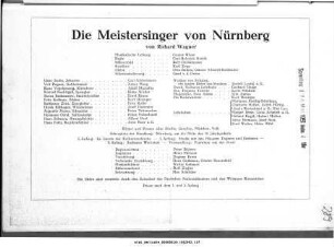 Die Meistersinger von Nürnberg