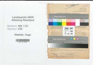 Entnazifizierung Hugo Maehler , geb. 15.04.1896 (Buerovorsteher)