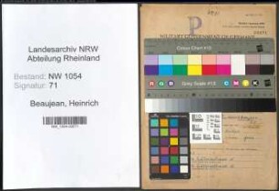 Entnazifizierung Heinrich Beaujean , geb. 10.12.1882 (Lademeister)