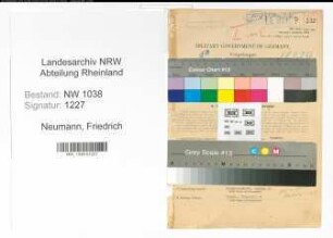 Entnazifizierung Friedrich Neumann , geb. 10.06.1906 (Polizist)