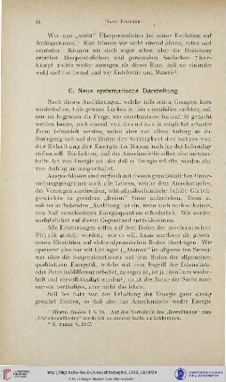 C. Neue systematische Darstellung
