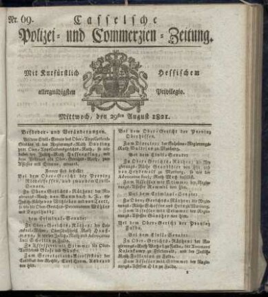 Nr. 69, Mittwoch den 29sten August. 1821