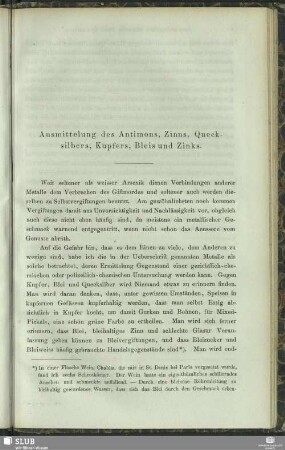 Ausmittelung des Antimons, Zinns, Quecksilbers, Kupfers, Bleis und Zinks