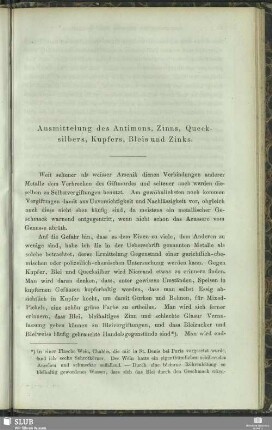 Ausmittelung des Antimons, Zinns, Quecksilbers, Kupfers, Bleis und Zinks