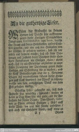 An die guthertzige Leser