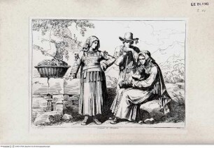 Nuova raccolta di cinquanta costumi de' contorni di Roma compresi diversi fatti di briganti : cominciati l'anno 1819, compiti nel 1822 / disegnati ed incisi all'acqua forte da Bartolomeo Pinelli, Roma : Gio. Scudellari, 1823Kostüme von Felettino; tav.[10] - Stiche aus Nuova raccolta di cinquanta costumi de' contorni di Roma..., Rom 1823