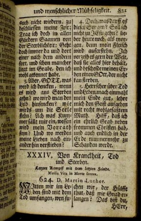 XXXIV. Von Kranckheit, Tod und Sterben