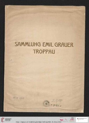 Auktions-Katalog der Sammlung Emil Grauer, Troppau (hervorragende Porzellane) : Auktion in München: Montag, den 19. Oktober 1908