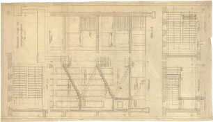 Billing, Hermann; Singen; Krankenhaus - Steinmetzarbeiten: Haupttreppe in Eisenbeton (Schnitte)