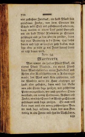 Nro. 54. Marktorte. - Nro. 99. Blasenkuchen zu backen.