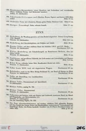 Zinn (Nr. 697-769)