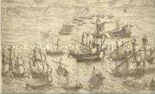 Seeschlacht zwischen Holländern und Spaniern vor Sluis am 26. Mai 1603