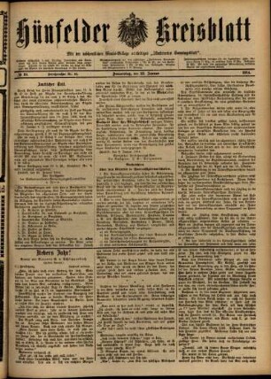 Ausgabe vom Donnerstag, den 22. Januar 1914.