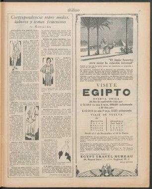 Correspondencia sobre modas, labores y temas femeninos