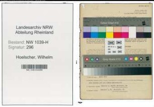 Entnazifizierung Wilhelm Hoelscher , geb. 16.05.1908 (Angestellter)