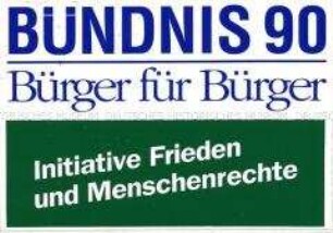 Aufkleber der Bürgerbewegung "Bündnis 90" zur Volkskammerwahl 1990