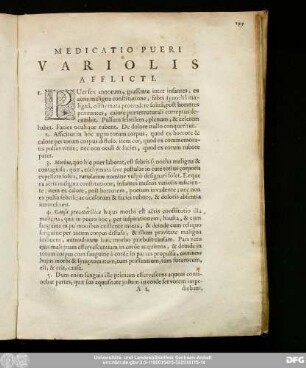Medicatio Pueri Variolis Afflicti.