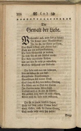 Die Gewalt der Liebe. - Briefwechsel zwischen Phyllis und Damon.