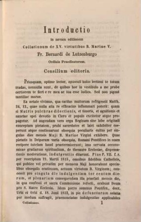 Collationes Ordinis Praedicatorum de quindecim virtutibus gloriosissimae virginis Mariae