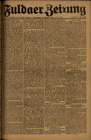 Ausgabe vom Donnerstag, den 09. Januar 1919.