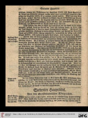 Siebenter Haupttitul: Von den Großbritannischen Königreichen