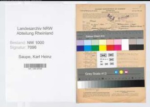 Entnazifizierung Karl Heinz Saupe, geb. 22.06.1911 (Ingenieur)