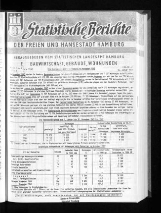 Die Hochbautätigkeit in Hamburg im November 1967 : Lfd. Nr. 2