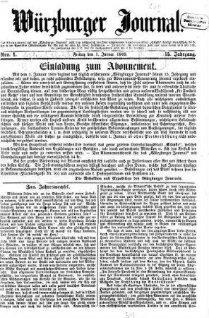 Würzburger Journal. 1869,1/6 = Jg. 15