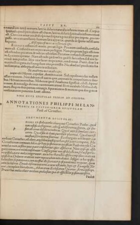 Annotationes Philippi Melanthonis In Posteriorem Epistolam Pauli ad Corinthios.