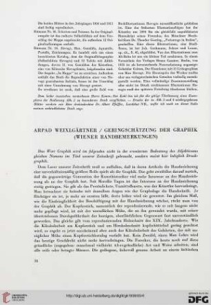 Geringschätzung der Graphik (Wiener Randbemerkungen)