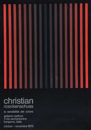 Ausstellungsplakat "la sensibilita del colore" des Künstlers Christian Roeckenschuss in Italien, 1975