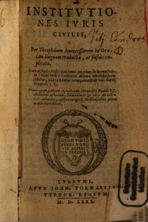 Theophili Institutionum iuris civilis libri IV