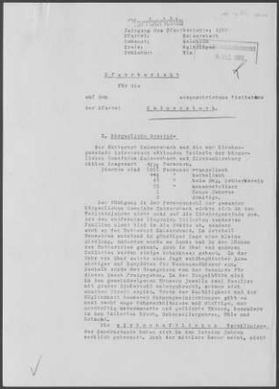 Kaisersbach: Pfarrbericht 1959