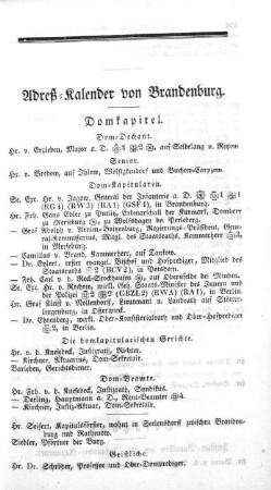 Adreß-Kalender von Brandenburg