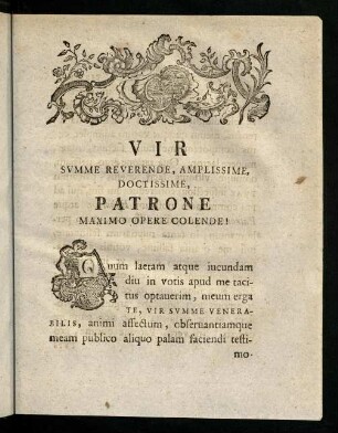 5-9, Vir Summe reverende, Amplissime, Doctissime, Patrone Maximo Opere Colende!