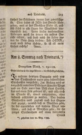 523-533, Am 8. Sonntag nach Trinitatis