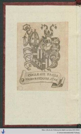 Besitzvermerk des Collegium Pacis.